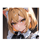 猫耳の金髪 ＆ 決意を固めた表情0（個別スタンプ：13）