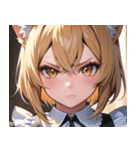 猫耳の金髪 ＆ 決意を固めた表情0（個別スタンプ：15）