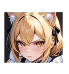 猫耳の金髪 ＆ 決意を固めた表情0（個別スタンプ：18）