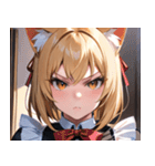 猫耳の金髪 ＆ 決意を固めた表情0（個別スタンプ：19）