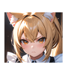 猫耳の金髪 ＆ 決意を固めた表情0（個別スタンプ：20）