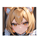 猫耳の金髪 ＆ 決意を固めた表情0（個別スタンプ：22）