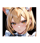 猫耳の金髪 ＆ 決意を固めた表情0（個別スタンプ：24）