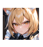 猫耳の金髪 ＆ 決意を固めた表情0（個別スタンプ：25）