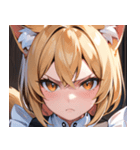 猫耳の金髪 ＆ 決意を固めた表情0（個別スタンプ：26）