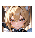 猫耳の金髪 ＆ 決意を固めた表情0（個別スタンプ：30）