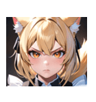猫耳の金髪 ＆ 決意を固めた表情0（個別スタンプ：32）