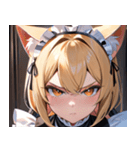 猫耳の金髪 ＆ 決意を固めた表情0（個別スタンプ：33）