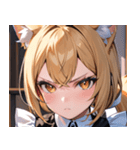 猫耳の金髪 ＆ 決意を固めた表情0（個別スタンプ：35）