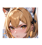 猫耳の金髪 ＆ 決意を固めた表情0（個別スタンプ：36）