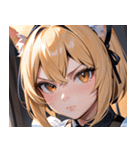 猫耳の金髪 ＆ 決意を固めた表情0（個別スタンプ：38）