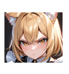 猫耳の金髪 ＆ 決意を固めた表情0（個別スタンプ：40）