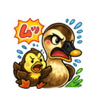 カルガモファミリーの日常（個別スタンプ：4）