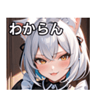 猫耳の銀髪 ＆ いたずらなウィンク（個別スタンプ：22）