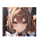 猫耳のアッシュブラウン ＆ 真剣な表情0（個別スタンプ：31）