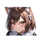 猫耳のアッシュブラウン ＆ 真剣な表情0（個別スタンプ：34）