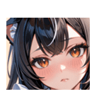 猫耳の黒髪 ＆ 覗き込む表情0（個別スタンプ：17）