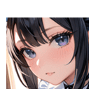 猫耳の黒髪 ＆ 覗き込む表情0（個別スタンプ：21）