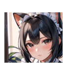 猫耳の黒髪 ＆ 覗き込む表情0（個別スタンプ：25）