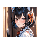 猫耳の黒髪 ＆ 覗き込む表情0（個別スタンプ：36）