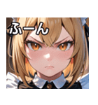 猫耳の金髪 ＆ 決意を固めた表情（個別スタンプ：9）