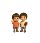 かわいいぬいぐるみ男の子の日常スタンプ（個別スタンプ：1）