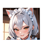 猫耳の銀髪 ＆ いたずらなウィンク0（個別スタンプ：4）