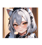 猫耳の銀髪 ＆ いたずらなウィンク0（個別スタンプ：6）
