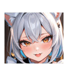 猫耳の銀髪 ＆ いたずらなウィンク0（個別スタンプ：8）