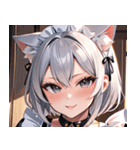 猫耳の銀髪 ＆ いたずらなウィンク0（個別スタンプ：10）