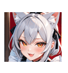 猫耳の銀髪 ＆ いたずらなウィンク0（個別スタンプ：11）