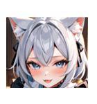 猫耳の銀髪 ＆ いたずらなウィンク0（個別スタンプ：15）