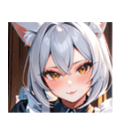 猫耳の銀髪 ＆ いたずらなウィンク0（個別スタンプ：16）