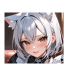 猫耳の銀髪 ＆ いたずらなウィンク0（個別スタンプ：18）