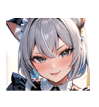 猫耳の銀髪 ＆ いたずらなウィンク0（個別スタンプ：24）
