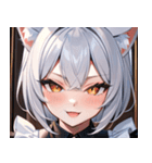 猫耳の銀髪 ＆ いたずらなウィンク0（個別スタンプ：29）