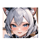 猫耳の銀髪 ＆ いたずらなウィンク0（個別スタンプ：30）