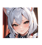 猫耳の銀髪 ＆ いたずらなウィンク0（個別スタンプ：33）