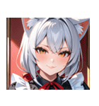 猫耳の銀髪 ＆ いたずらなウィンク0（個別スタンプ：38）