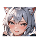 猫耳の銀髪 ＆ いたずらなウィンク0（個別スタンプ：39）