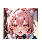 猫耳のピンク髪 ＆ おねだり顔0（個別スタンプ：1）