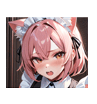 猫耳のピンク髪 ＆ おねだり顔0（個別スタンプ：3）