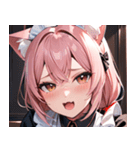 猫耳のピンク髪 ＆ おねだり顔0（個別スタンプ：9）