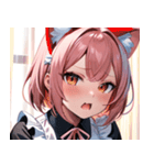 猫耳のピンク髪 ＆ おねだり顔0（個別スタンプ：10）