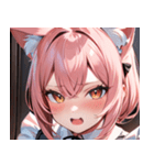 猫耳のピンク髪 ＆ おねだり顔0（個別スタンプ：13）