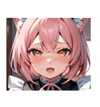 猫耳のピンク髪 ＆ おねだり顔0（個別スタンプ：17）