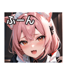 猫耳のピンク髪 ＆ おねだり顔（個別スタンプ：9）