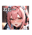 猫耳のピンク髪 ＆ おねだり顔（個別スタンプ：33）