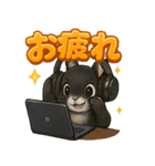 黒ウサギのキラキラメッセージ（個別スタンプ：4）