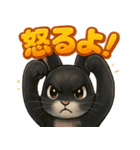 黒ウサギのキラキラメッセージ（個別スタンプ：34）